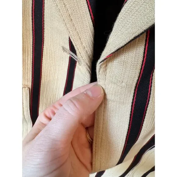 SMYTHE Duchess Striped Blazer US Size 6 Elbow Patches $795 MSRP Old Money - Picture 8 of 10